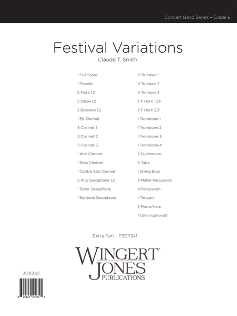 Festival Variations (Score) Concert Band scores gallery preview page 1