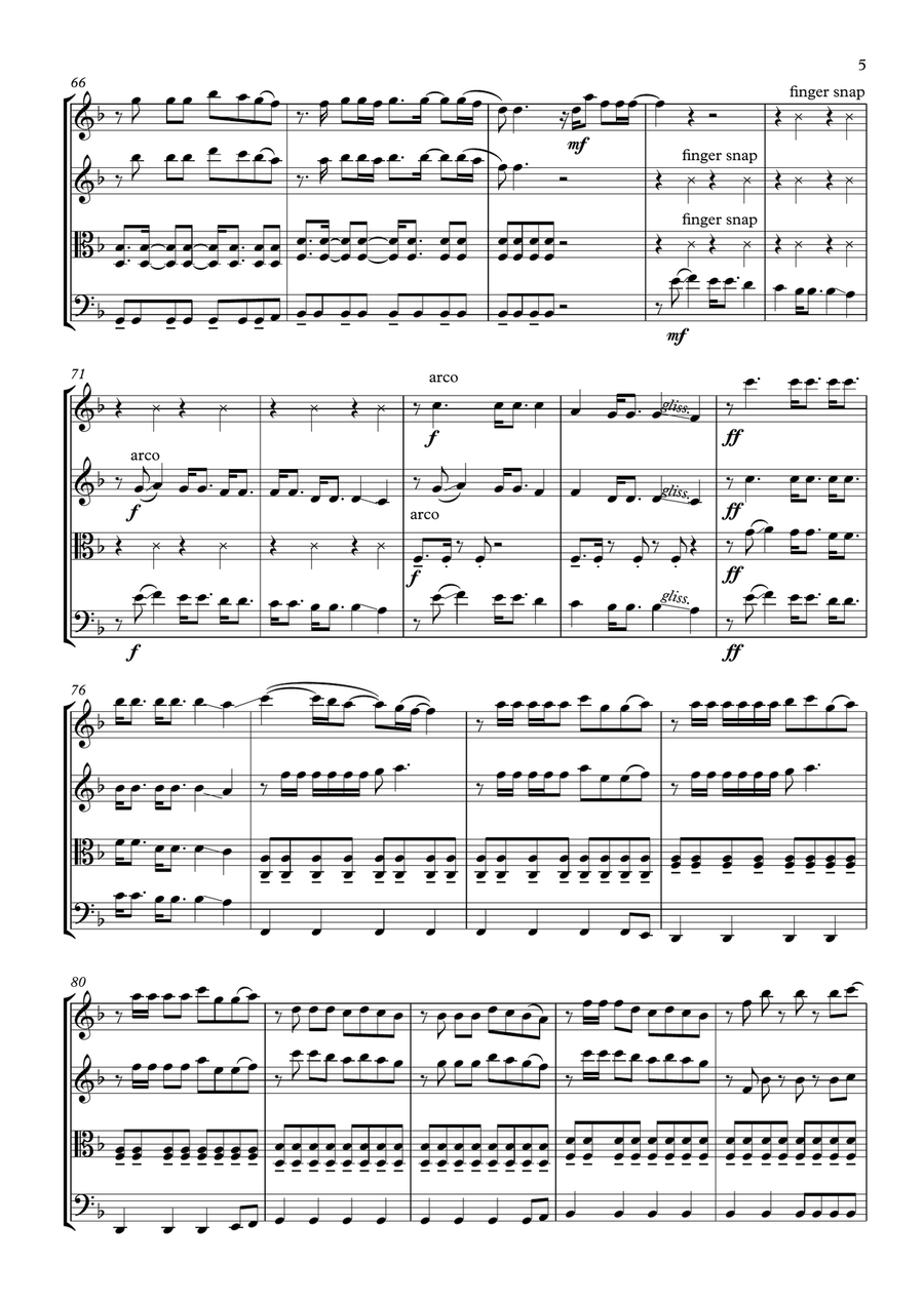 Blank Space Blank Space String Quartet scores gallery preview page 5