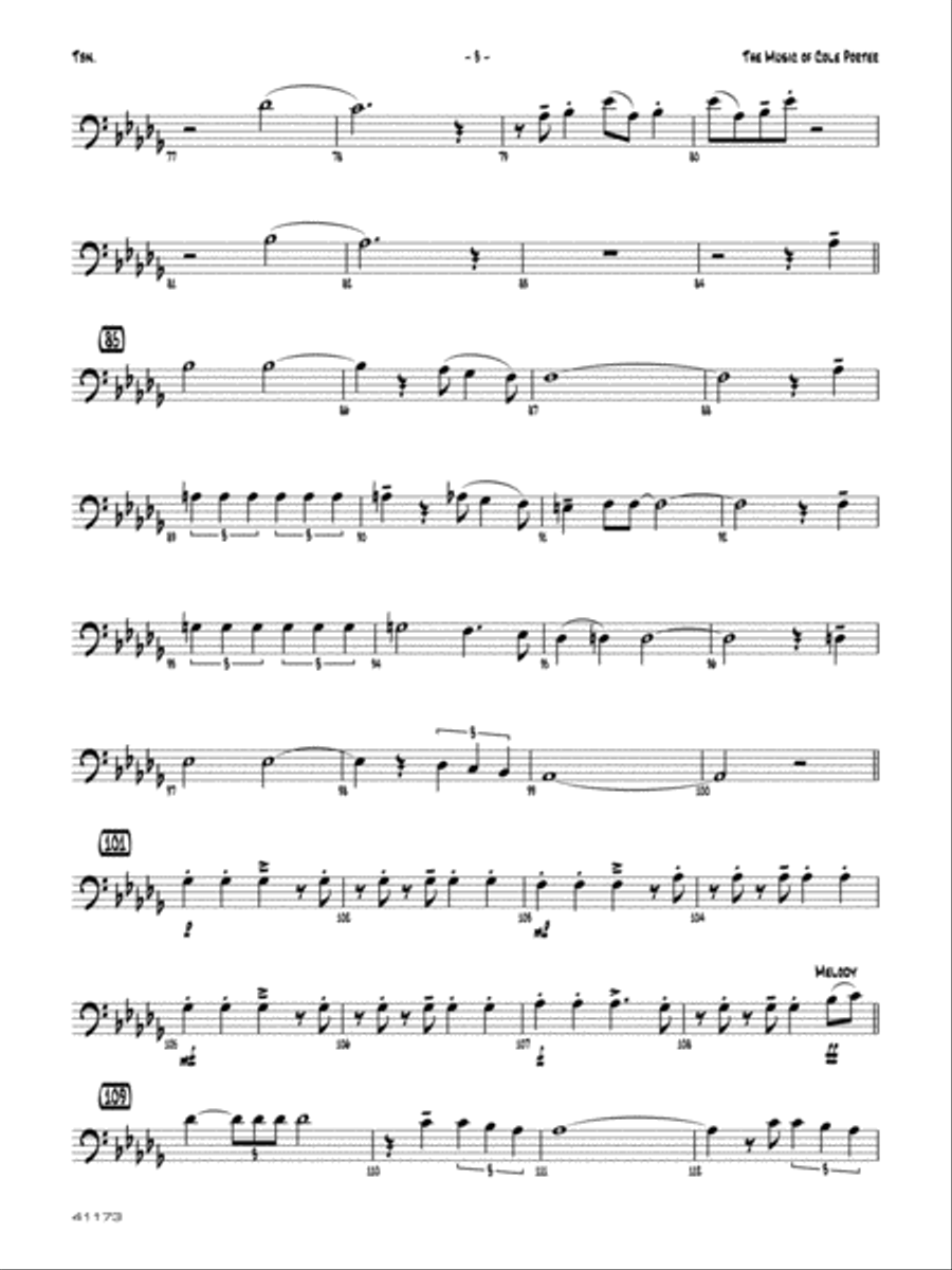 The Music of Cole Porter for Brass Quintet: 1st Trombone Brass Quintet scores gallery preview page 3