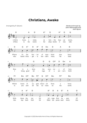 Christians, Awake (Key of D Major)