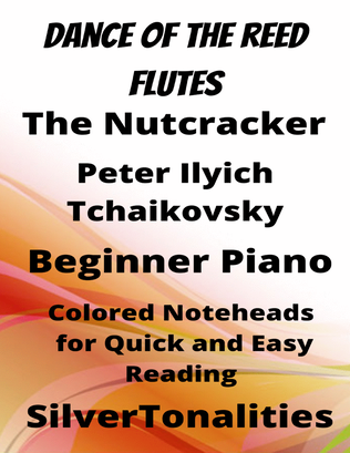 Dance of the Reed Flutes Nutcracker Suite Beginner Piano Sheet Music with Colored Notation