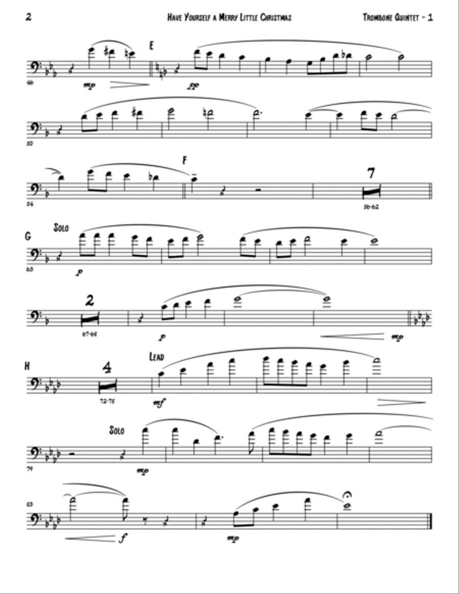 Have Yourself A Merry Little Christmas from MEET ME IN ST. LOUIS Trombone scores gallery preview page 5