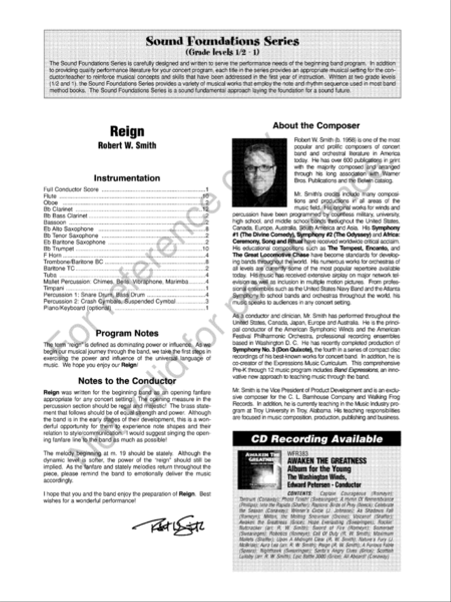 Reign Reign Concert Band scores gallery preview page 3