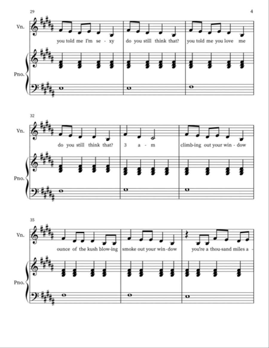 Walk Away As The Door Slams - Violin Violin scores gallery preview page 4