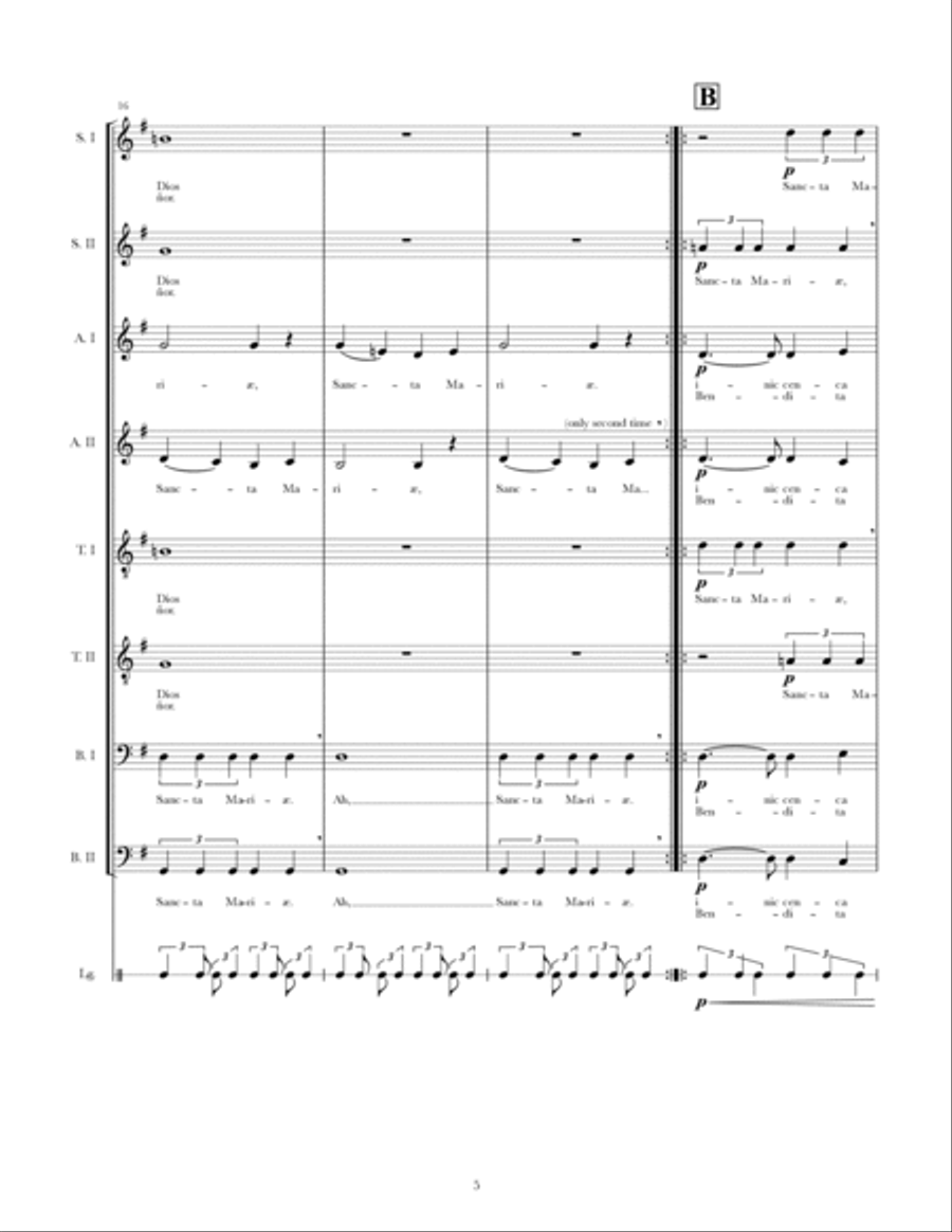 Ave Maria Náhuatl for mixed choir (SSAATTBB) SSAATTBB scores gallery preview page 5