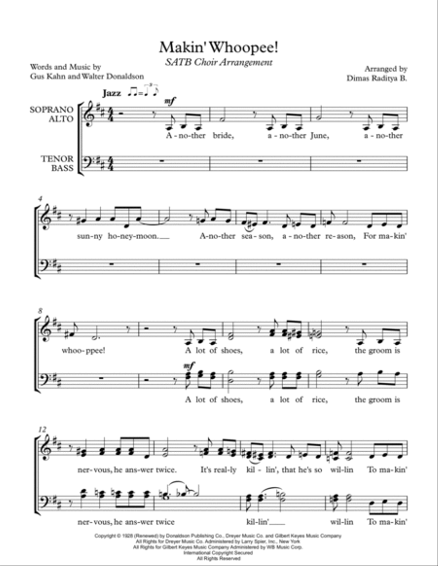Makin' Whoopee! Makin' Whoopee! 4-Part scores gallery preview page 1