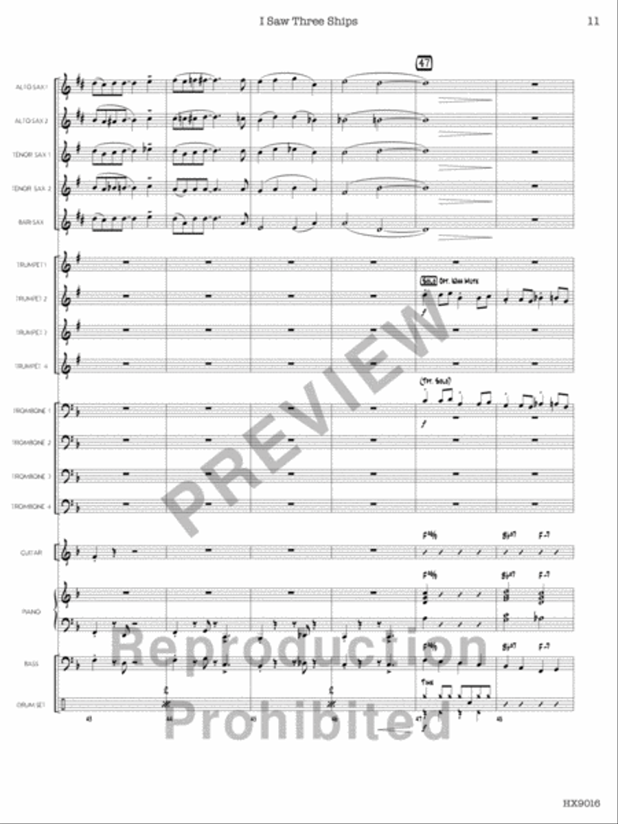 I Saw Three Ships I Saw Three Ships Jazz Ensemble scores gallery preview page 12