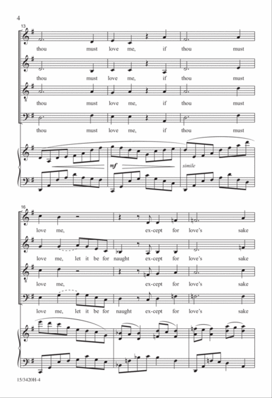 If Thou Must Love Me If Thou Must Love Me 4-Part scores gallery preview page 4