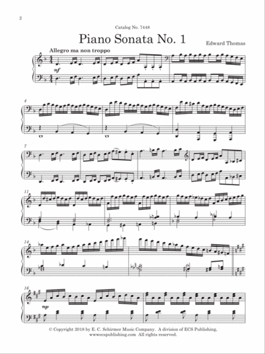 Piano Sonata No. 1 Piano Solo scores gallery preview page 1