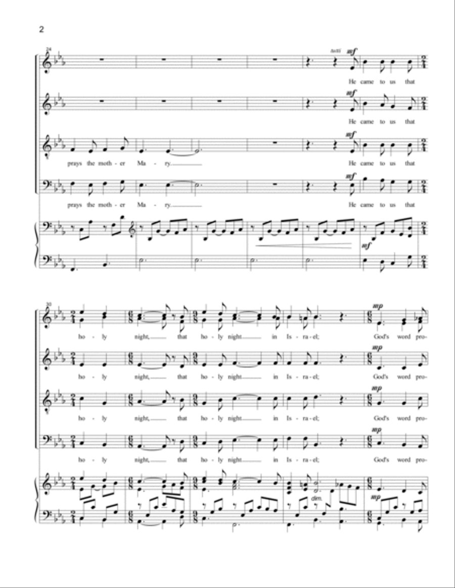 Joseph Dearest, Joseph Mine (SATB) 4-Part scores gallery preview page 2