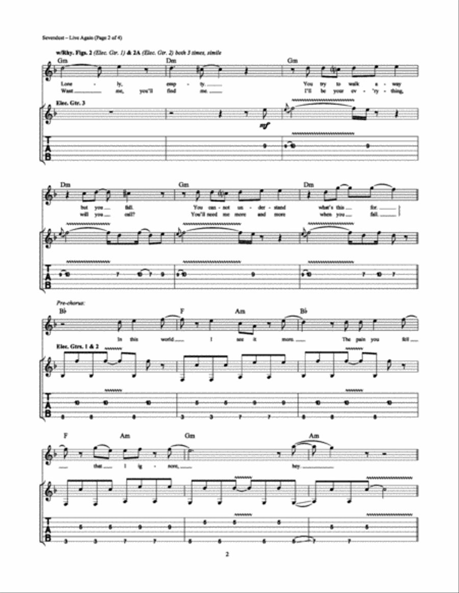Live Again Electric Guitar scores gallery preview page 2