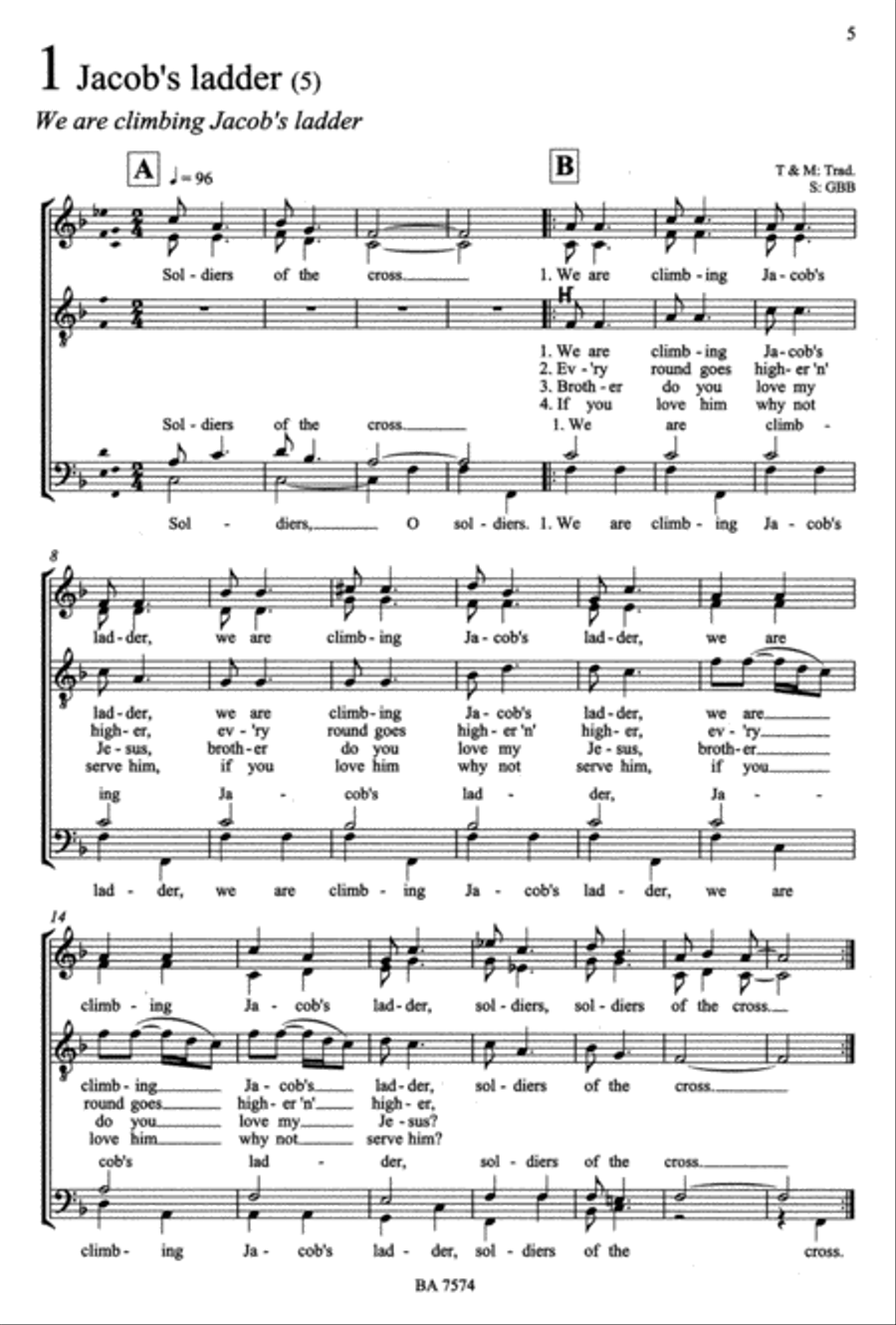 64 Spirituals a cappella 4-Part scores gallery preview page 2