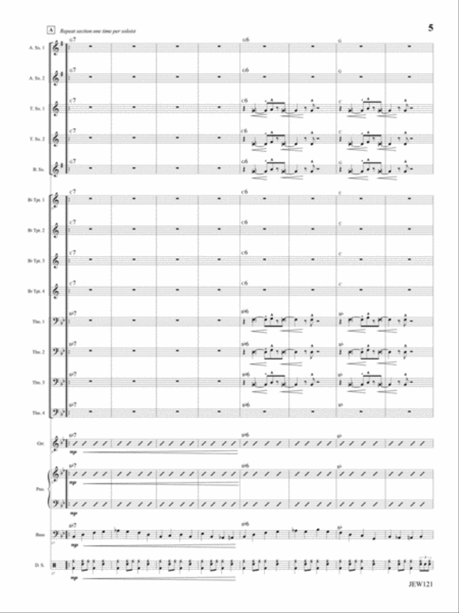 Bluesy Tuesday Jazz Ensemble scores gallery preview page 5
