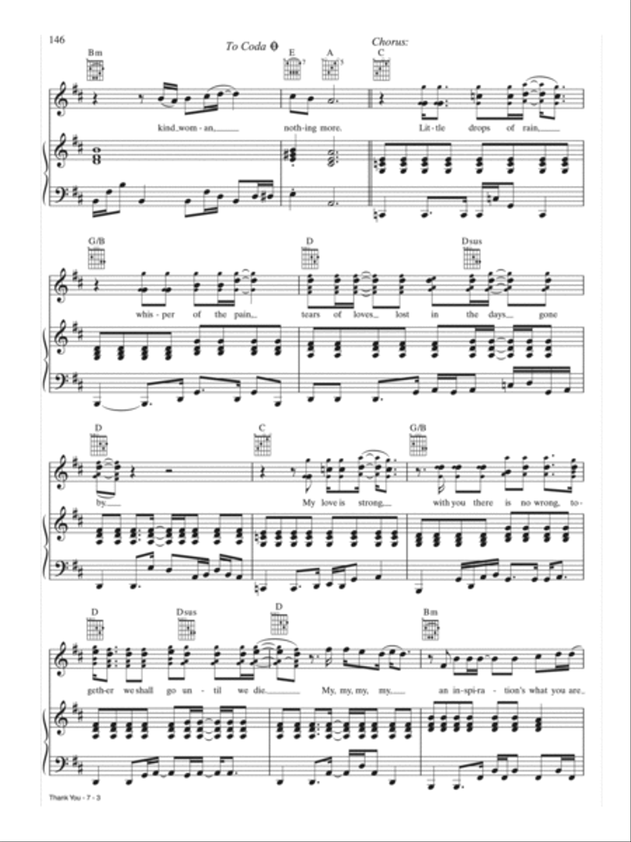 Thank You Piano, Vocal, Guitar scores gallery preview page 3