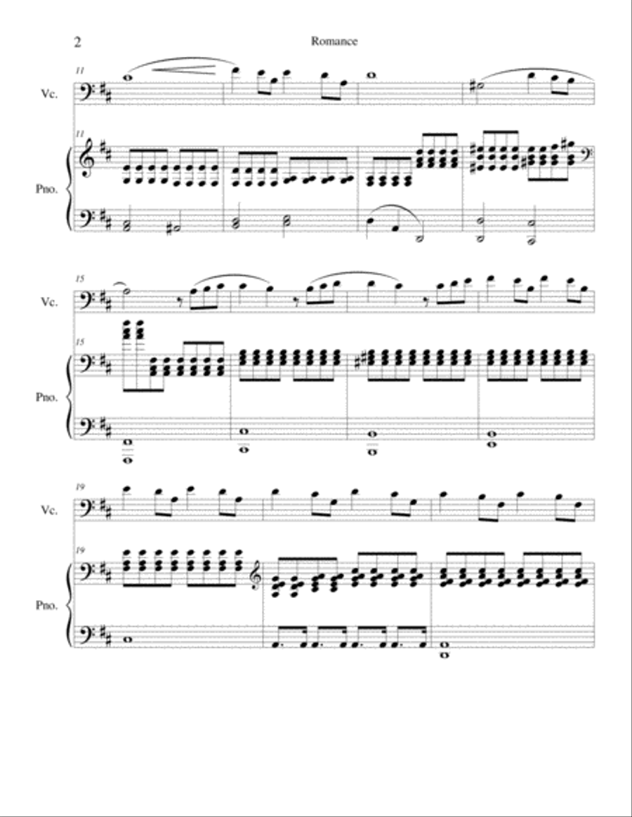 A Romance for Cello and Piano Piano scores gallery preview page 2