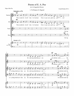 Poems of E.A. Poe - SATB Choir, Composed by Joseph Dunlap