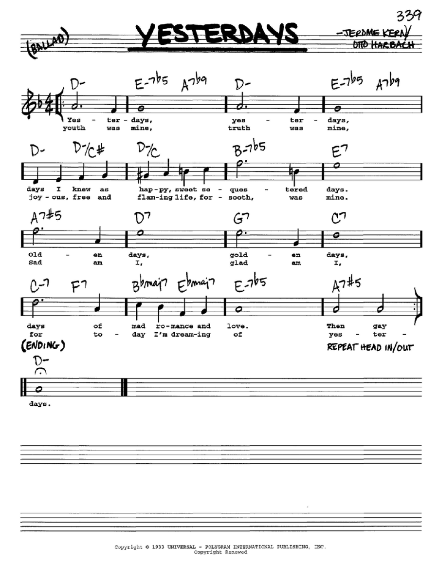 Yesterdays Voice scores gallery preview page 1