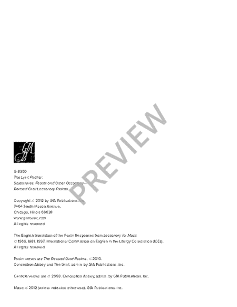 The Lyric Psalter, Solemnities, Feasts, and Other Occasions Piano scores gallery preview page 4