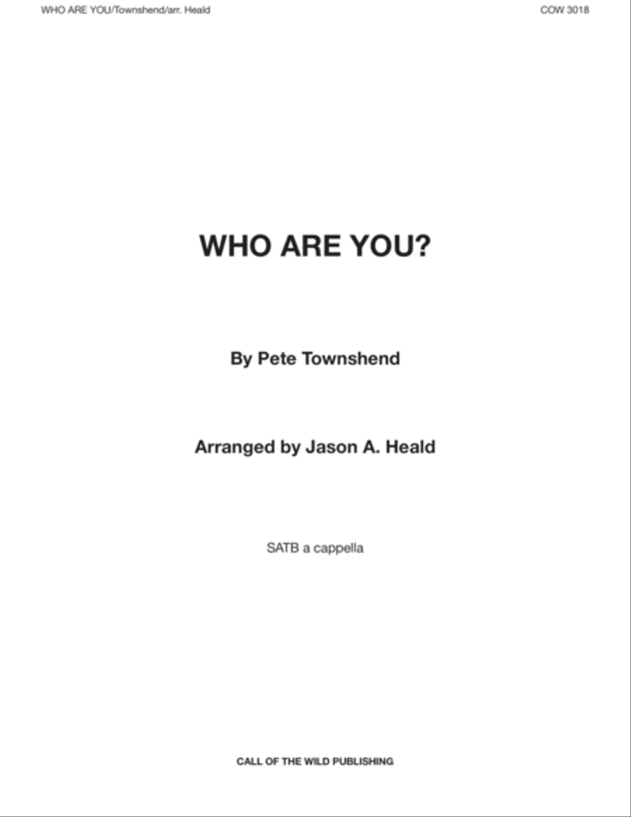 Who Are You Who Are You 4-Part scores gallery preview page 1