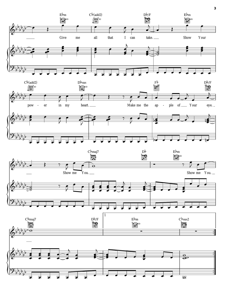 Show The Wonder Show The Wonder Piano, Vocal, Guitar scores gallery preview page 3