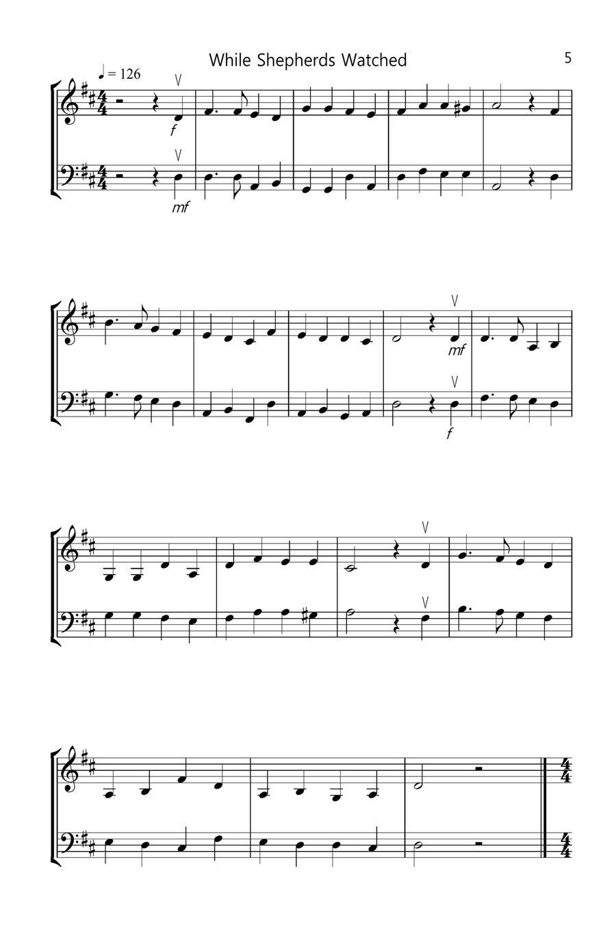8 Christmas Duets for Violin And Double Bass String Duet scores gallery preview page 5