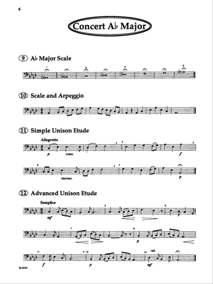 Directional Warm-Ups for Band (concert band method book - Part Book Set H: Euphonium TC/BC, Tuba Concert Band scores gallery preview page 6