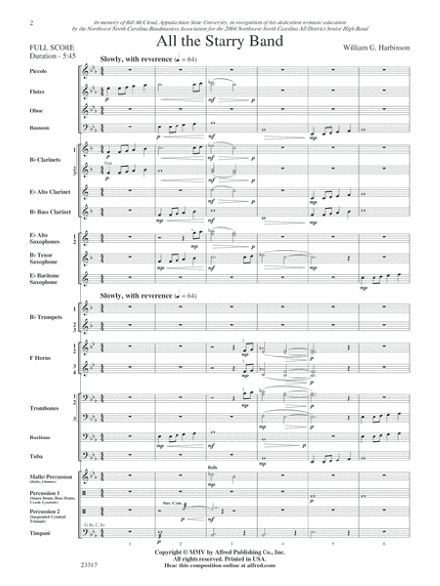 All the Starry Band: Score Concert Band scores gallery preview page 2