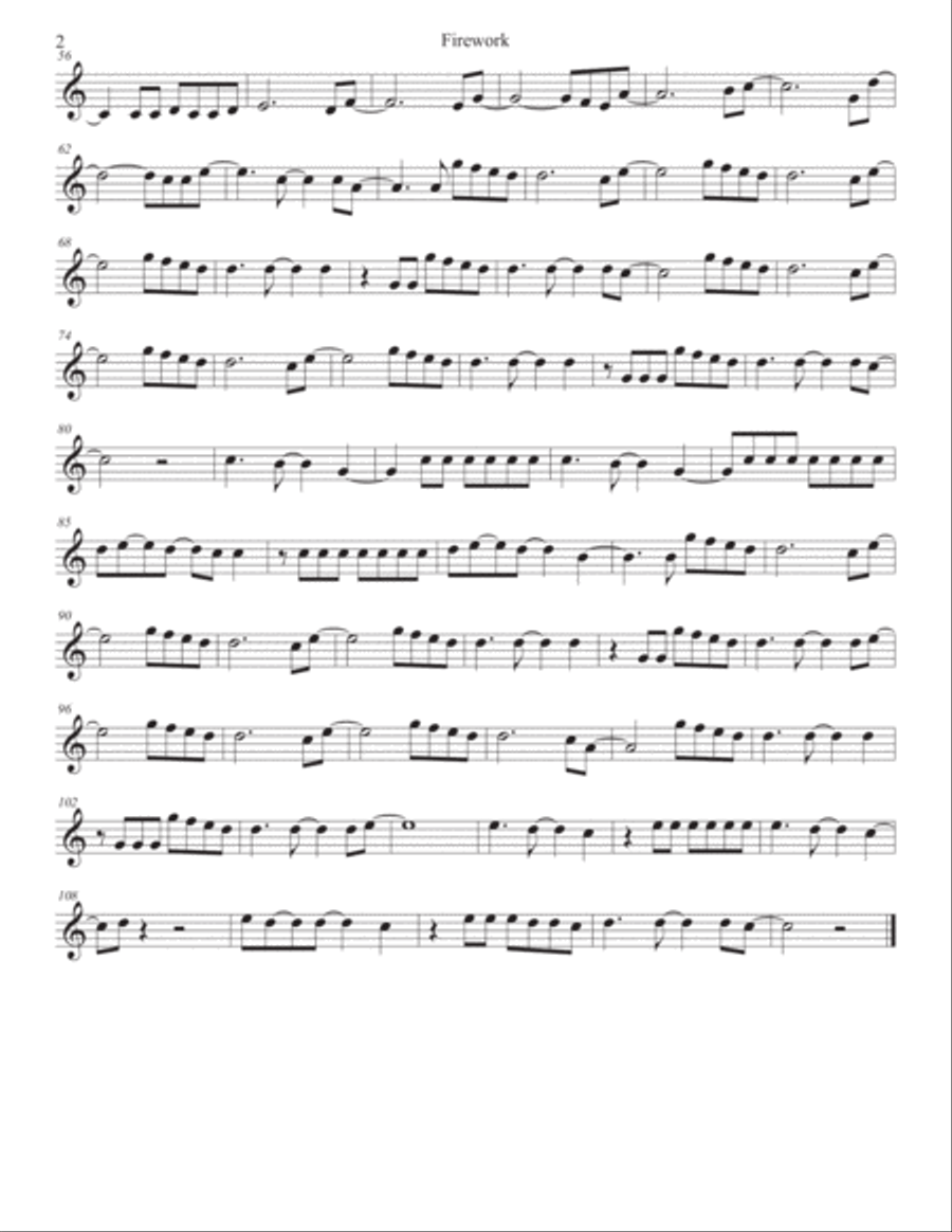 Firework Firework Tenor Saxophone scores gallery preview page 2