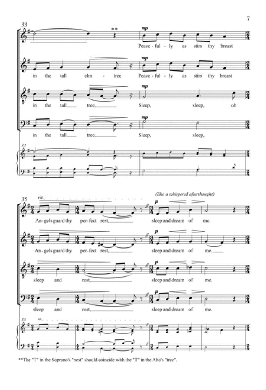 Sleep, My Loved One 4-Part scores gallery preview page 6