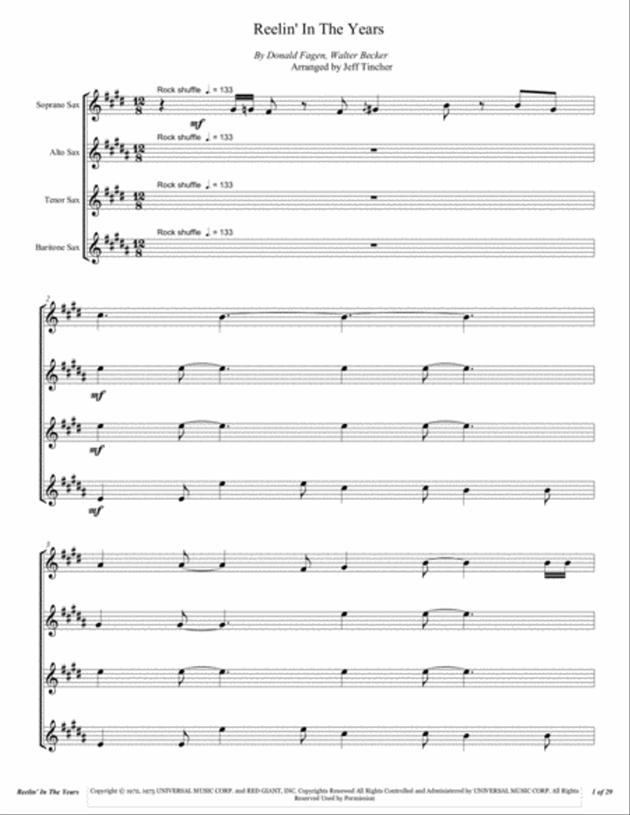 Reeling In The Years Woodwind Quartet scores gallery preview page 2