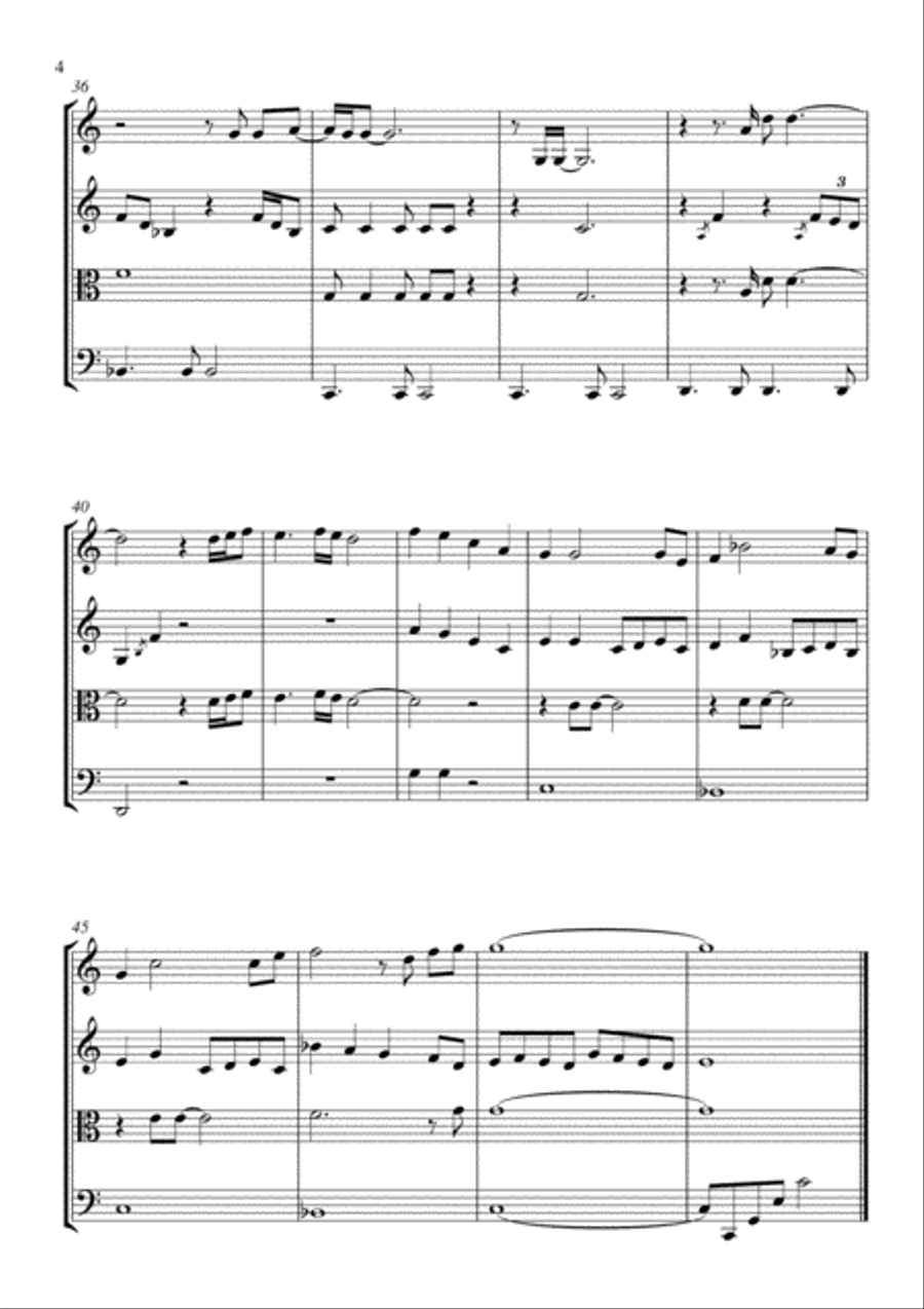 The First Time Ever I Saw Your Face String Quartet scores gallery preview page 4