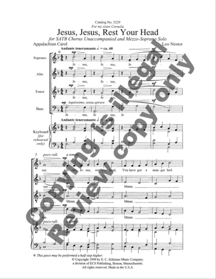Jesus, Jesus, Rest Your Head 4-Part scores gallery preview page 14