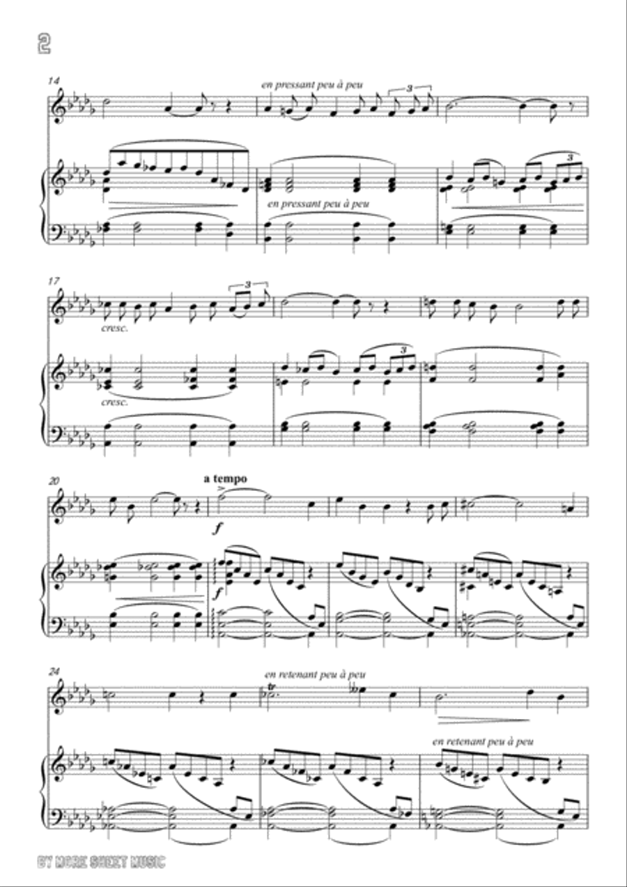 Chausson-Le colibri, for Flute and Piano Flute Solo scores gallery preview page 4