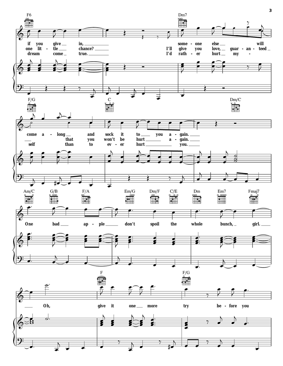 One Bad Apple (Don't Spoil The Whole Bunch) Piano, Vocal, Guitar scores gallery preview page 3