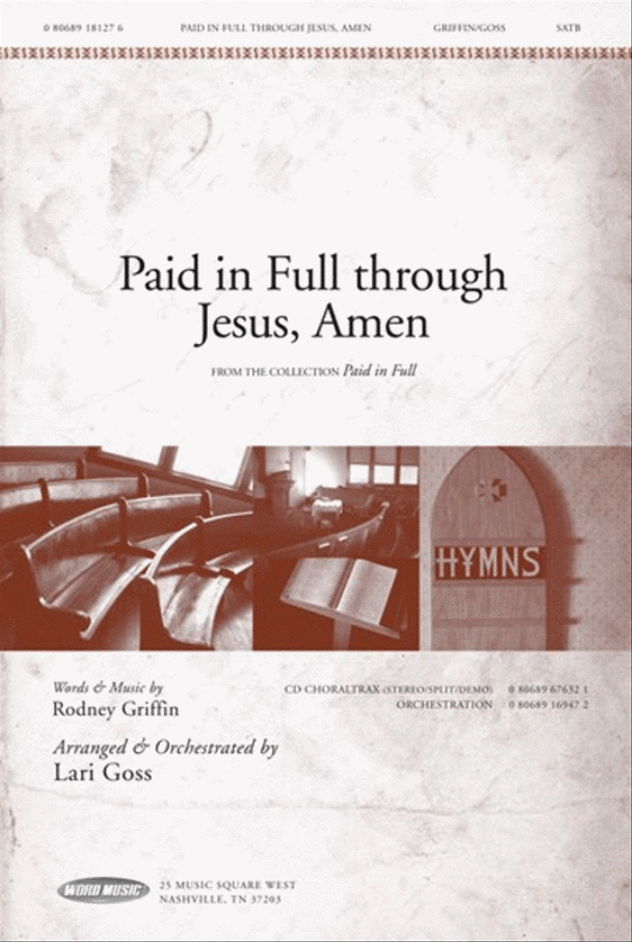 Paid In Full Through Jesus, Amen - CD ChoralTrax Choir scores gallery preview page 1