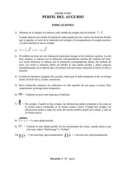 PERFIL DEL AUGURIO, Op. 56, for solo Horn image number null