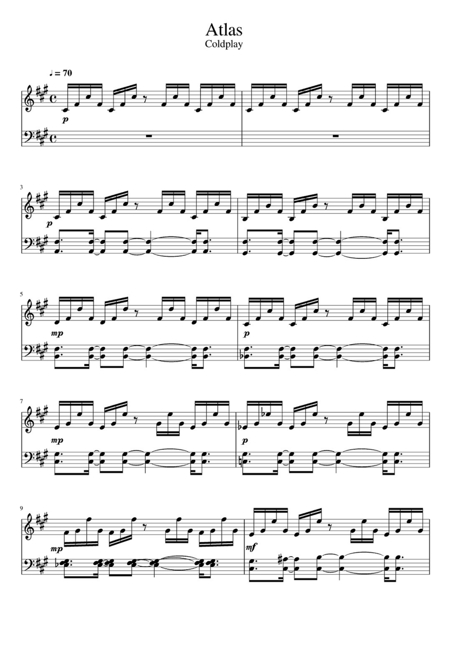 Atlas Easy Piano scores gallery preview page 1