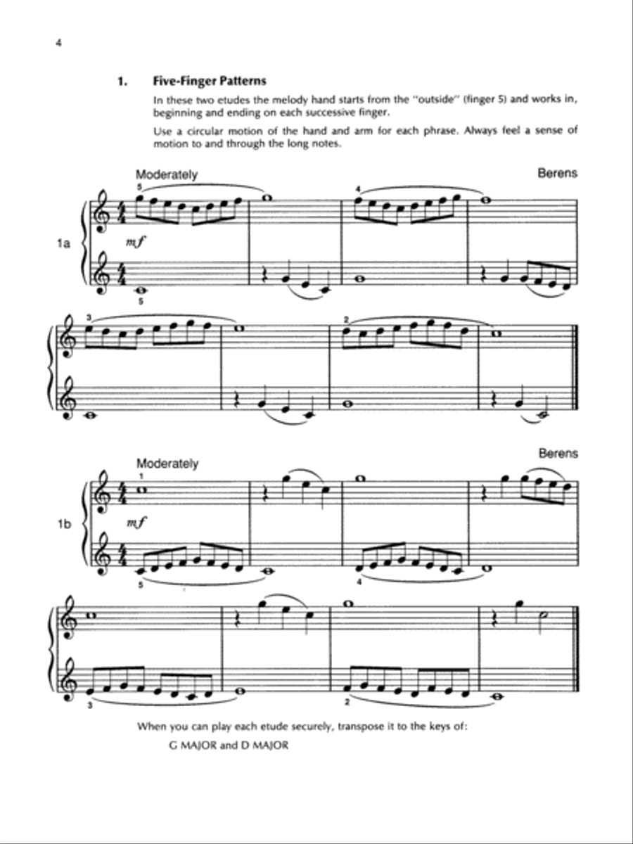 Piano Etudes for the Development of Musical Fingers, Book 1