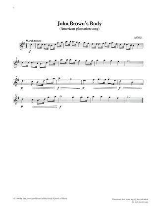 John Brown's Body from Graded Music for Tuned Percussion, Book I