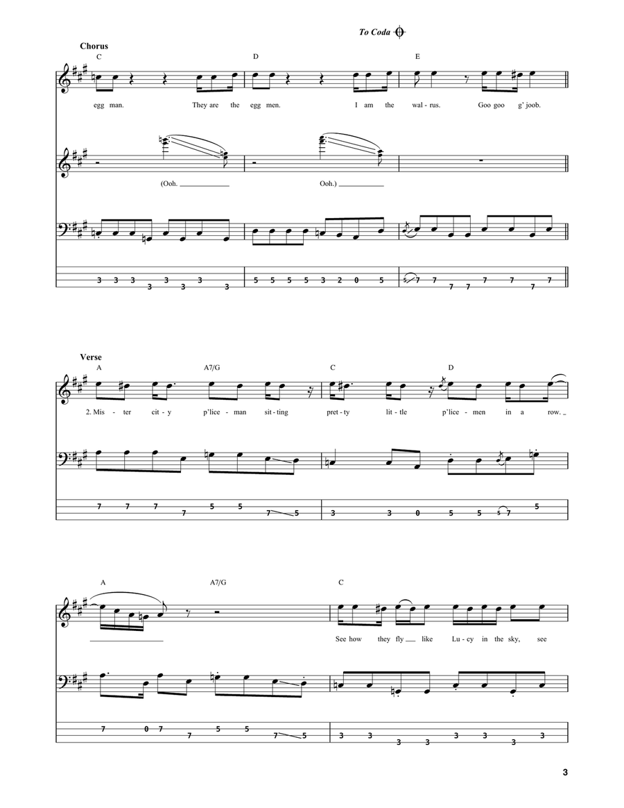 I Am The Walrus Acoustic Guitar scores gallery preview page 3