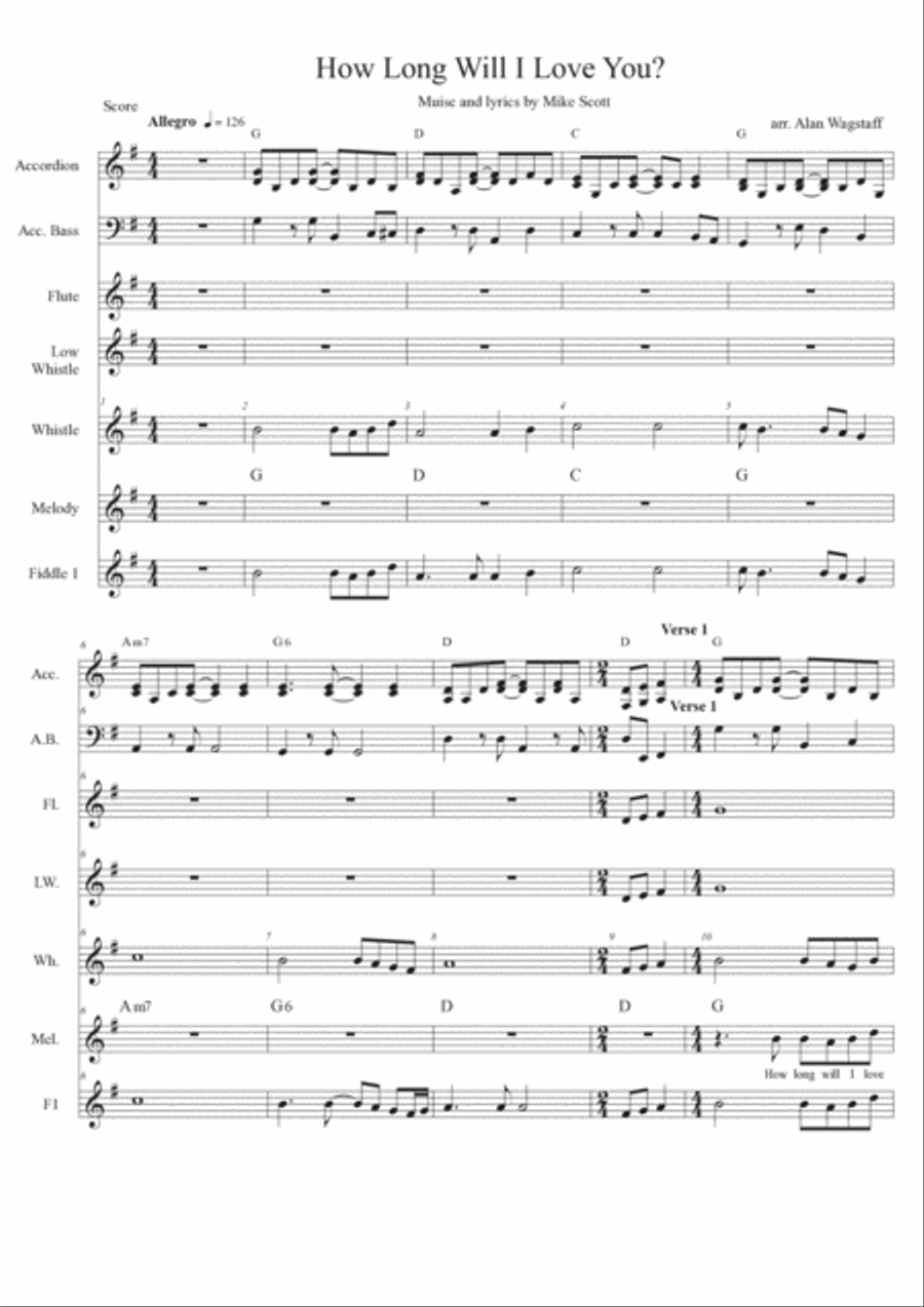 How Long Will I Love You How Long Will I Love You Small Ensemble scores gallery preview page 2
