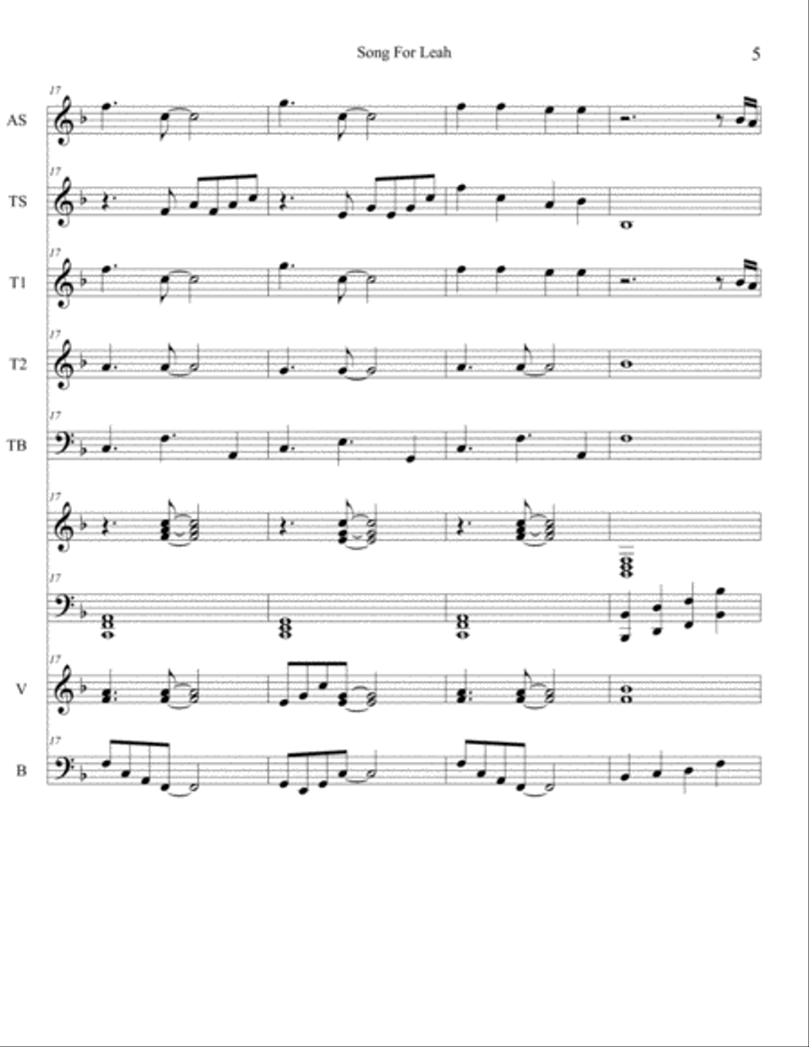 Song For Leah Song For Leah Jazz Ensemble scores gallery preview page 5