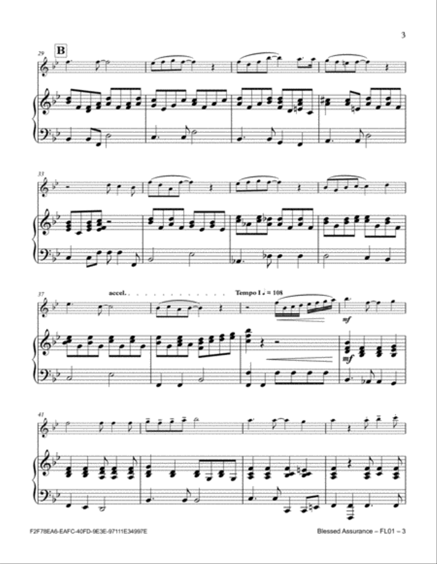 Blessed Assurance Flute Solo scores gallery preview page 3