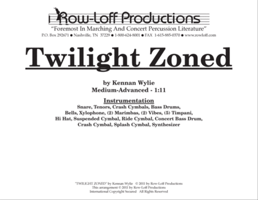 Twilight Zoned w/Tutor Tracks Percussion Ensemble scores gallery preview page 2