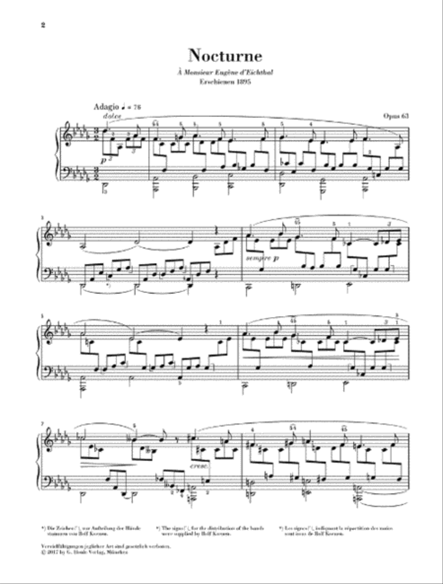 Nocturne No. 6 in D-Flat Major Op. 63 Piano Solo scores gallery preview page 2