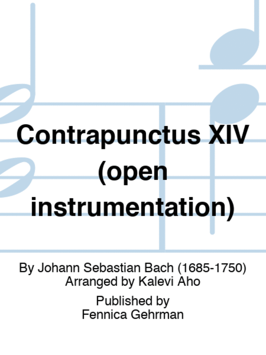 Contrapunctus XIV (open instrumentation) - Score & parts Set of Parts scores gallery preview page 1