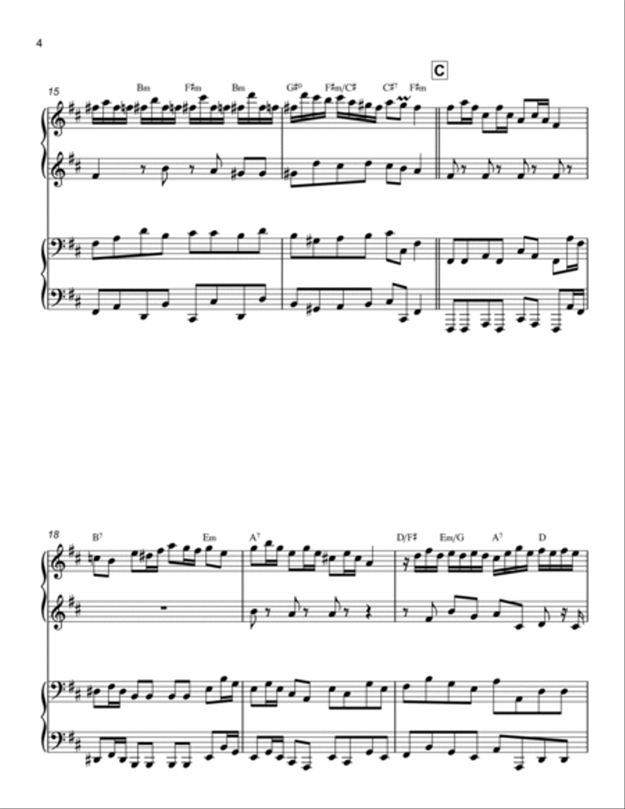 Badinerie from Orchestral Suite No. 2 in B Minor, BWV 1067 (Arr. for Four Hands) 1 Piano, 4-Hands scores gallery preview page 4