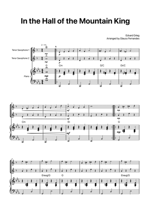 In the Hall of the Mountain King - Tenor Sax Duet with Piano and Chord Notations