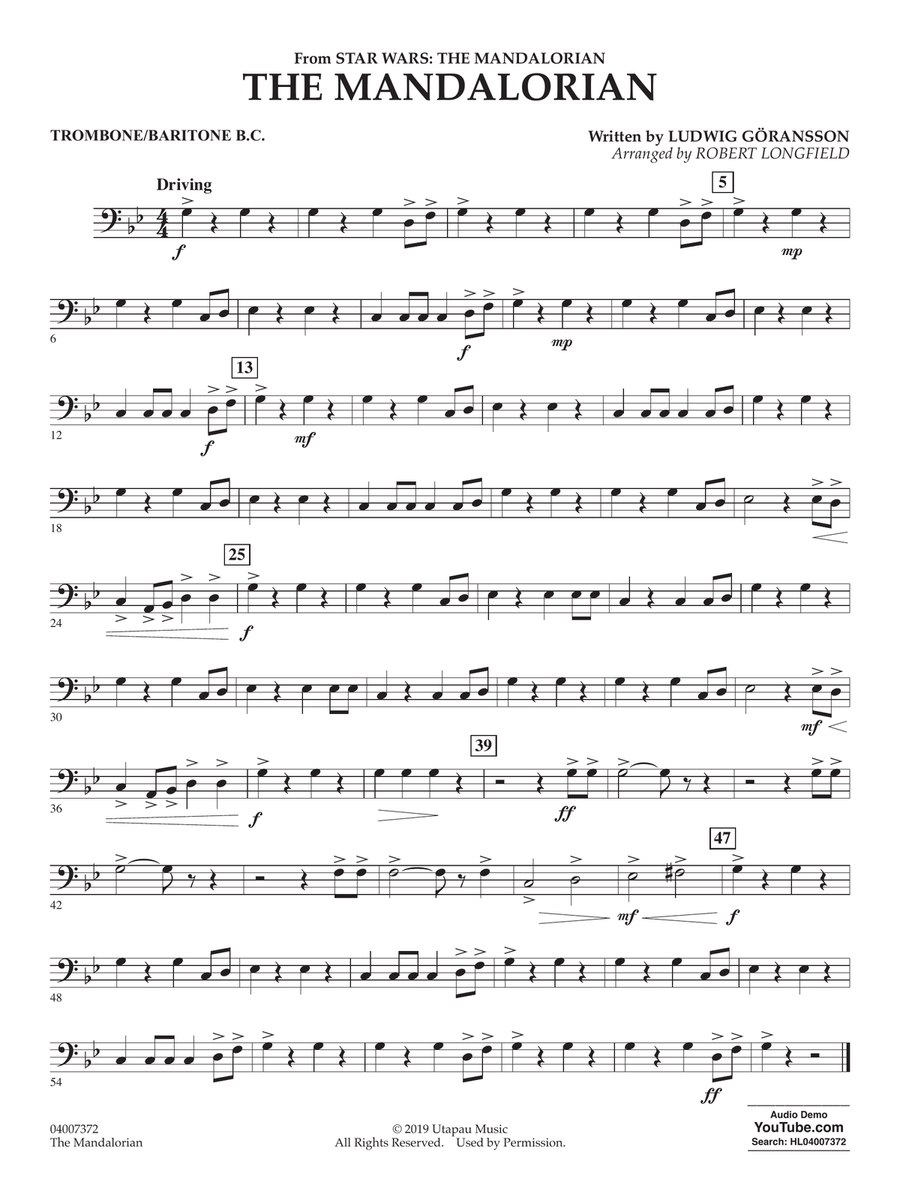 The Mandalorian from Star Wars The Mandalorian arr. Longfield