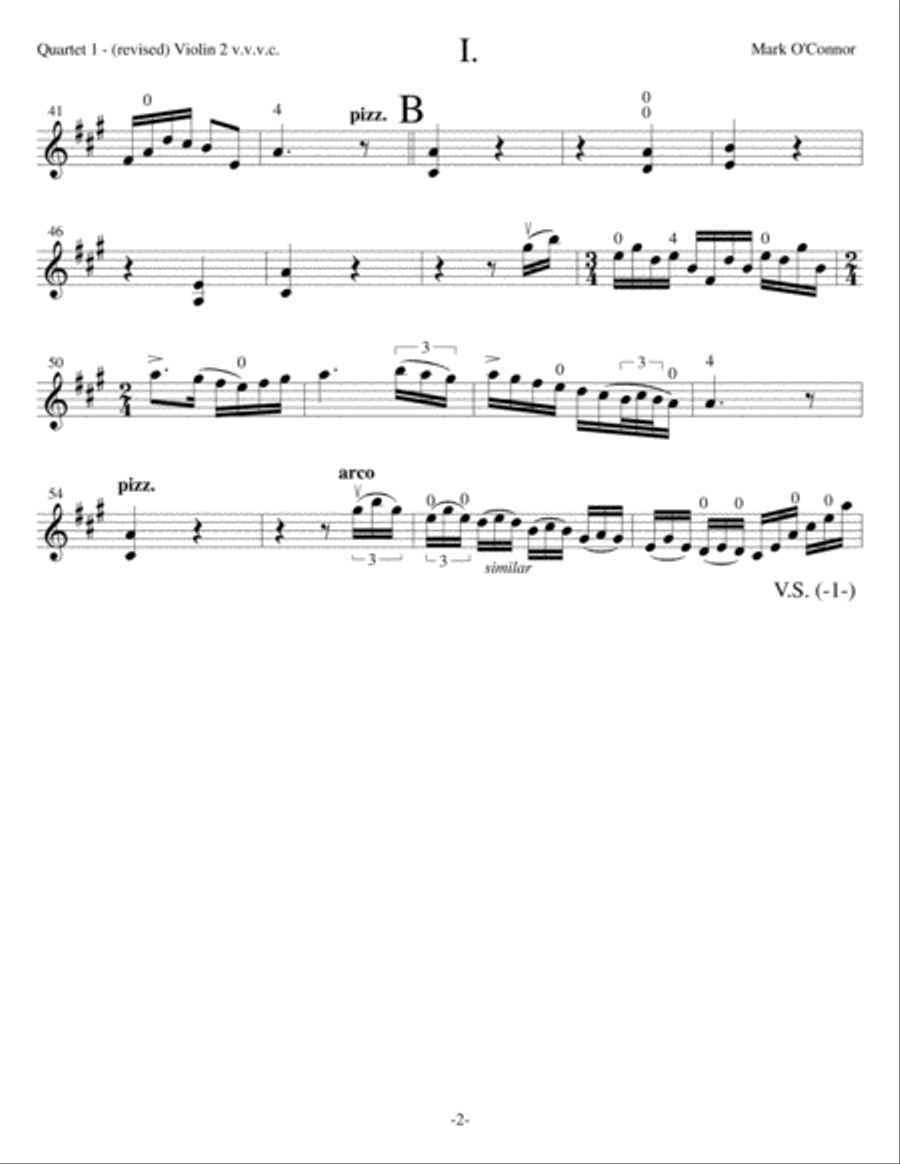 String Quartet No. 1 (violin 2 part - two vlns, vla, cel) String Quartet scores gallery preview page 5